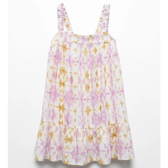 Mango Kids' Lula Abstract Tie Dye Cut Out Dress Size 12 - Picture 1 of 6